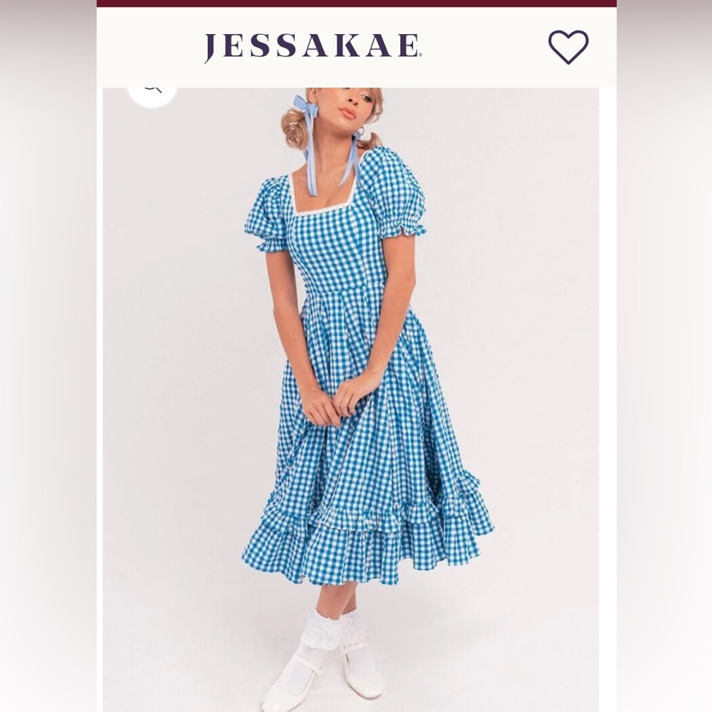 NWT JessaKae Dorothy Blue Gingham Dress Sz 2X